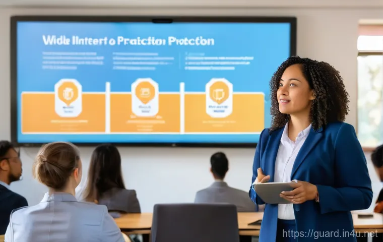 경비지도사 자격증으로 시작할 수 있는 사업 - In a sophisticated, high-tech office environment, a female security consultant, dressed in business ...